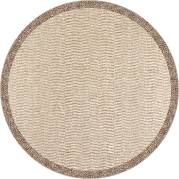Agra Ar02 Sisal Hav Toz Vermez Kolay Silinebilir Yuvarlak Sisal Halı Antre Balkon Mutfak Silinebilir Sisal Kilim Vizon Çerçeveli Bej Sisal Halı