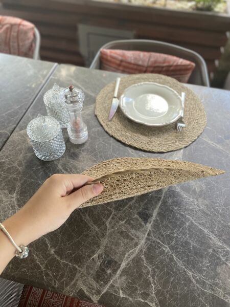 Halımax Dörtlü Hasır Amerikan Servis Bambu Örme Supla 4'lü 35x35cm