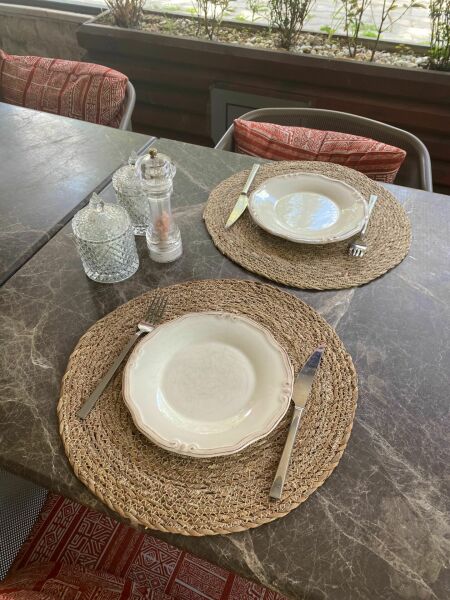 Halımax Dörtlü Hasır Amerikan Servis Bambu Örme Supla 4'lü 35x35cm