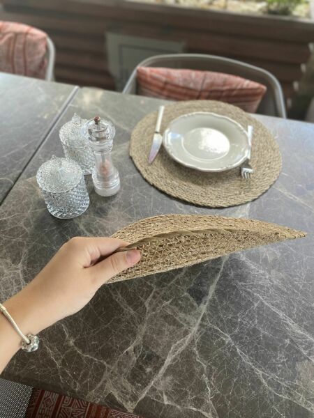 Halımax Altılı Hasır Amerikan Servis Bambu Örme Supla 6'lı 35x35cm