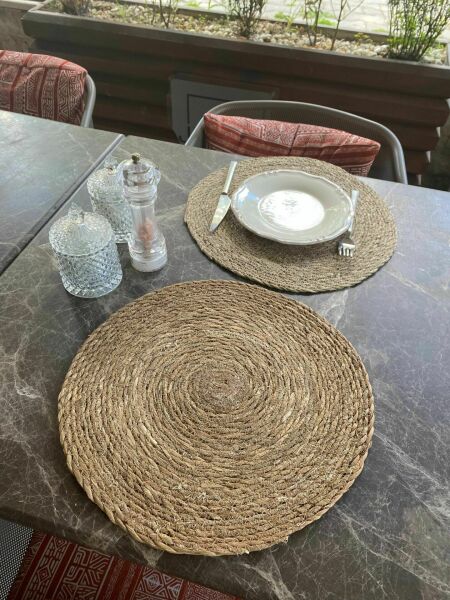 Halımax Altılı Hasır Amerikan Servis Bambu Örme Supla 6'lı 35x35cm