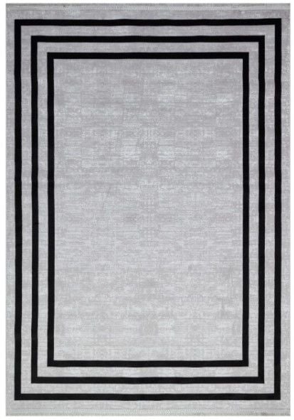 Art Bambu Saten Siyah Çerçeve Desenli Makinede Yıkanabilir Dokuma Halı Çerçeveli Modern Dokuma Halı