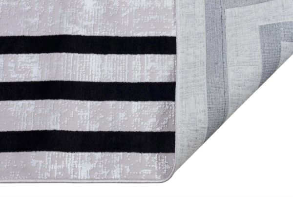 Art Bambu Saten Siyah Çerçeve Desenli Makinede Yıkanabilir Dokuma Halı Çerçeveli Modern Dokuma Halı