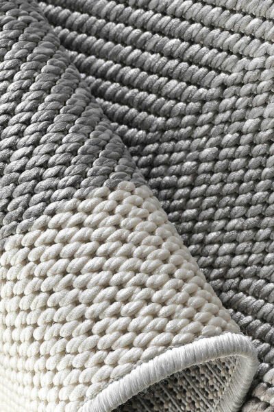 Agra Ar03 Sisal Hav Toz Vermez Kolay Silinebilir Yuvarlak Sisal Halı Antre Balkon Mutfak Silinebilir Sisal Kilim  Beyaz Çerçeveli Gri Sisal Halı