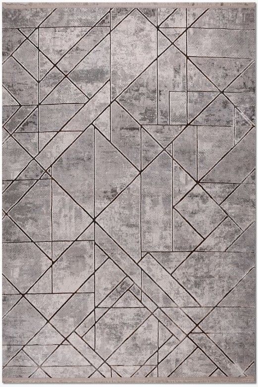 Crea Halı Odessa OP02K Gri Modern Salon Halısı Mutfak Halısı Dekoratif Koridor Halısı My Crea Home