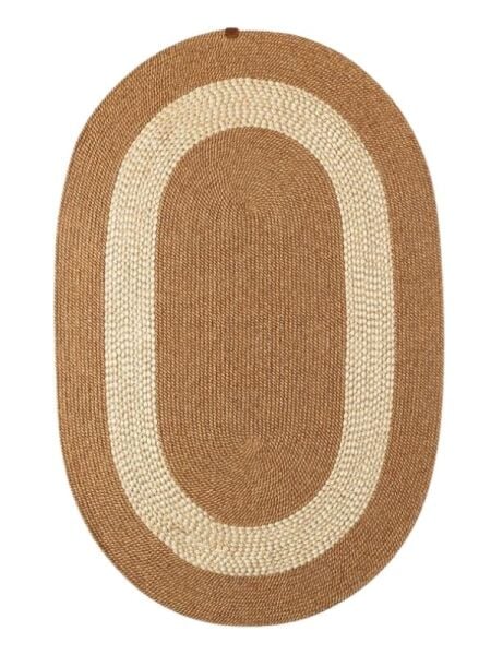 Salda JUT07 Hasır Çift Taraflı Yıkanabilir Jüt Kilim Mutfak Banyo Koridor Halısı Oval Jüt Halı