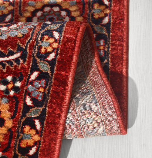 Crea Halı Özerk 02 Kırmızı Çiçek Desenli Vintage Halı Dekoratif Klasik Halı