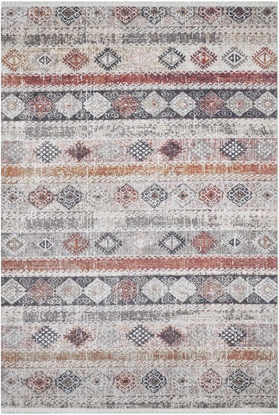 Halımax Dara 105 Yıkanabilir Kaymaz Dokuma Tabanlı Otantik Modern Halı 80x150