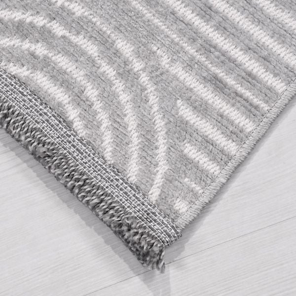 Crea Halı Rana 6115S Gri Yazlık Halı Kaydırmaz Taban Renkli Yıkanabilir Dokuma Kilim