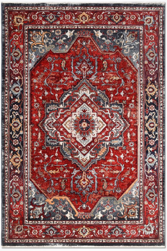Crea Halı Özerk 03 Multi Çiçek Desenli Vintage Halı Dekoratif Klasik Halı