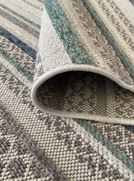 Reform Halı 4802 Meridyen Gri Mavi Bukle Kabartmalı Örgü Saçaklı Modern Salon Halısı Koridor Hol Halı Yolluk