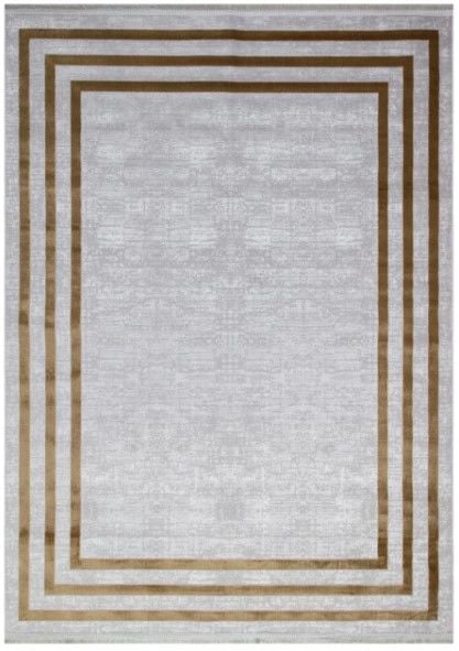 Art Bambu Saten Gold Çerçeve Desenli Makinede Yıkanabilir Dokuma Halı Çerçeveli Modern Dokuma Halı