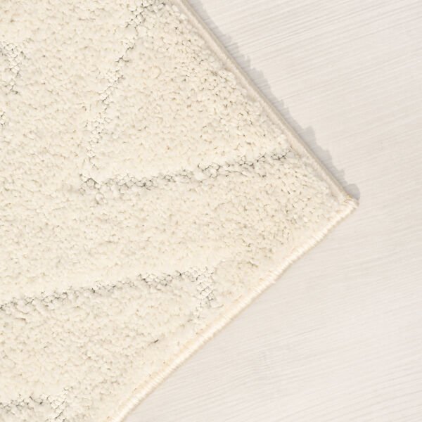 Crea Halı Mood MP6497 Shaggy Halı Yumuşak Tüylü Kaymaz Taban Modern Yolluk Salon Halısı Krem My Crea Home