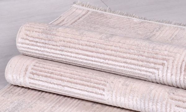 Crea Halı Klein 2318AK Krem Akrilik Dokuma Modern Salon Halısı My Crea Home