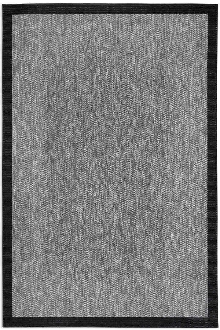 Agra Ar01 Sisal Hav Toz Vermez Kolay Silinebilir Dikdörtgen Sisal Halı Antre Balkon Mutfak Silinebilir Sisal Kilim Siyah Çerçeveli Gri Sisal Halı