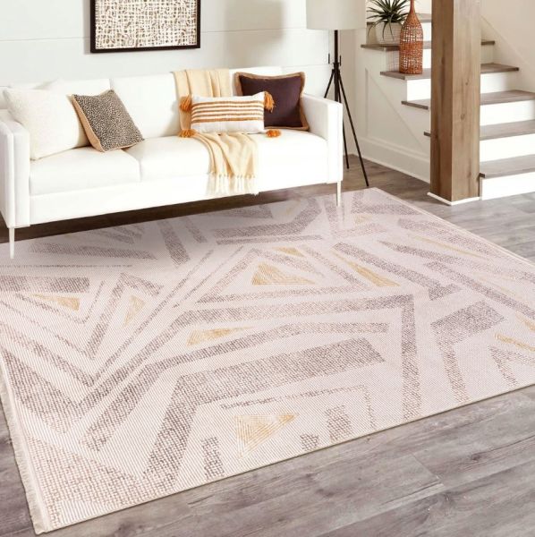 Crea Halı Klein 2319AK Krem Akrilik Dokuma Modern Salon Halısı My Crea Home