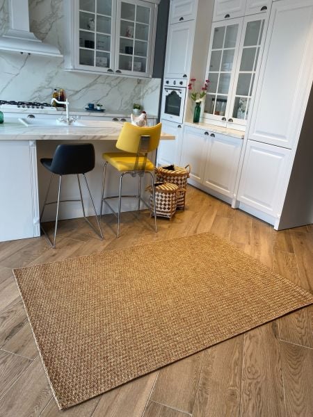 Seyran Halı Bombay 666 Kahve Hasır Dokulu Modern Dokuma Taban Hav Toz Vermez Halı