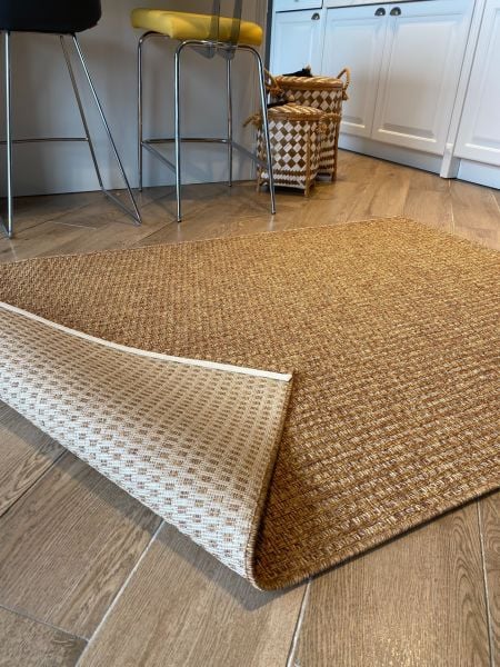 Seyran Halı Bombay 666 Kahve Hasır Dokulu Modern Dokuma Taban Hav Toz Vermez Halı