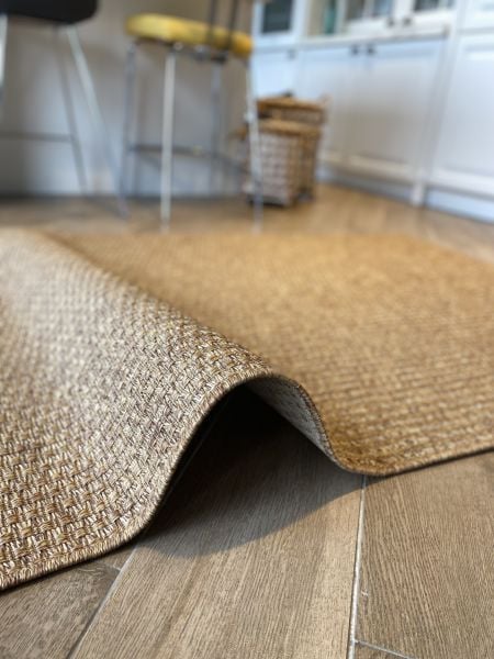 Seyran Halı Bombay 666 Kahve Hasır Dokulu Modern Dokuma Taban Hav Toz Vermez Halı