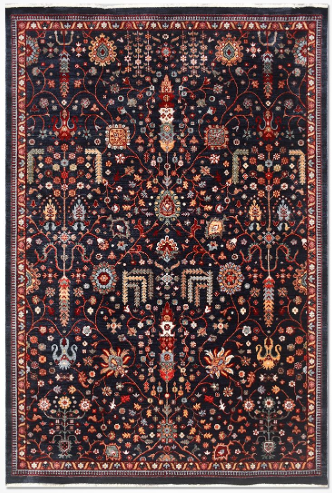 Crea Halı Özerk05 Multi Çiçek Desenli Vintage Halı Dekoratif Klasik Halı