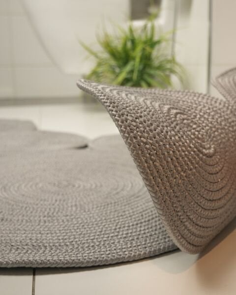 Milda 65 Jüt Hasır Örgü Modern Çift Taraflı Kilim Dekoratif Asimetrik Gri Jüt Halı