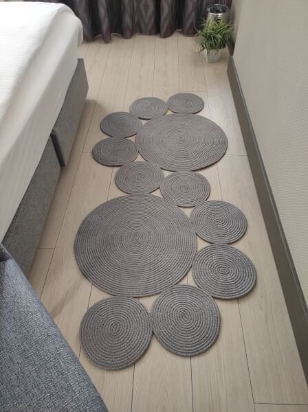 Milda 65 Jüt Hasır Örgü Modern Çift Taraflı Kilim Dekoratif Asimetrik Gri Jüt Halı