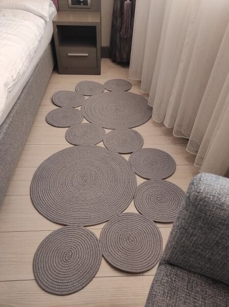 Milda 65 Jüt Hasır Örgü Modern Çift Taraflı Kilim Dekoratif Asimetrik Gri Jüt Halı