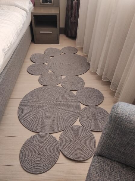 Milda 65 Jüt Hasır Örgü Modern Çift Taraflı Kilim Dekoratif Asimetrik Gri Jüt Halı