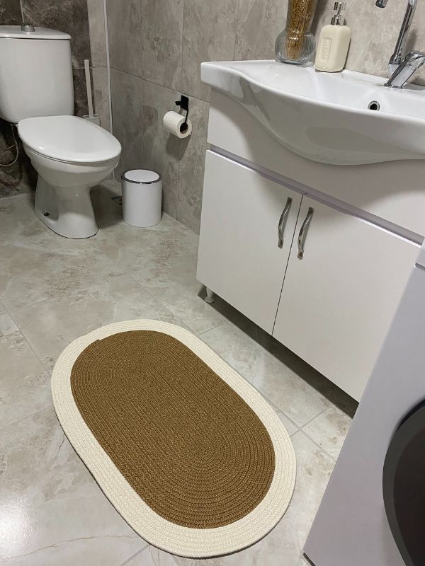 Halımax Milda Jüt Tekli Banyo Paspası Çift Taraflı Kaymaz Yıkanabilir Banyo Paspas Takımı