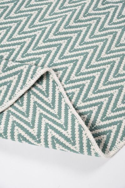Cotto 80x150cm %100 Pamuk Çift Taraflı Çamaşır Makinesinde Yıkanabilir Saçaklı Kilim Yeşil