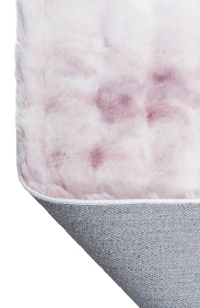 Ekstra Yumuşak Dokulu Geçişli Pembe Bubble Tavşan Tüyü Darcio Dikdörtgen Post Peluş Halı