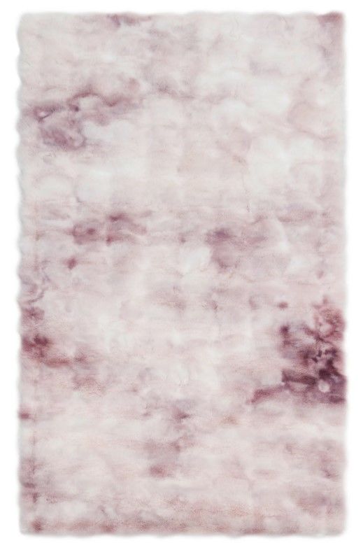 Ekstra Yumuşak Dokulu Geçişli Pembe Bubble Tavşan Tüyü Darcio Dikdörtgen Post Peluş Halı