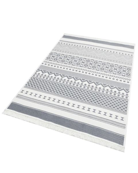 Eko Halı Arya AR 07 Grey Çift Taraflı Yıkanabilir Multi Kilim Hav Toz Vermez Yolluk Mutfak Halısı