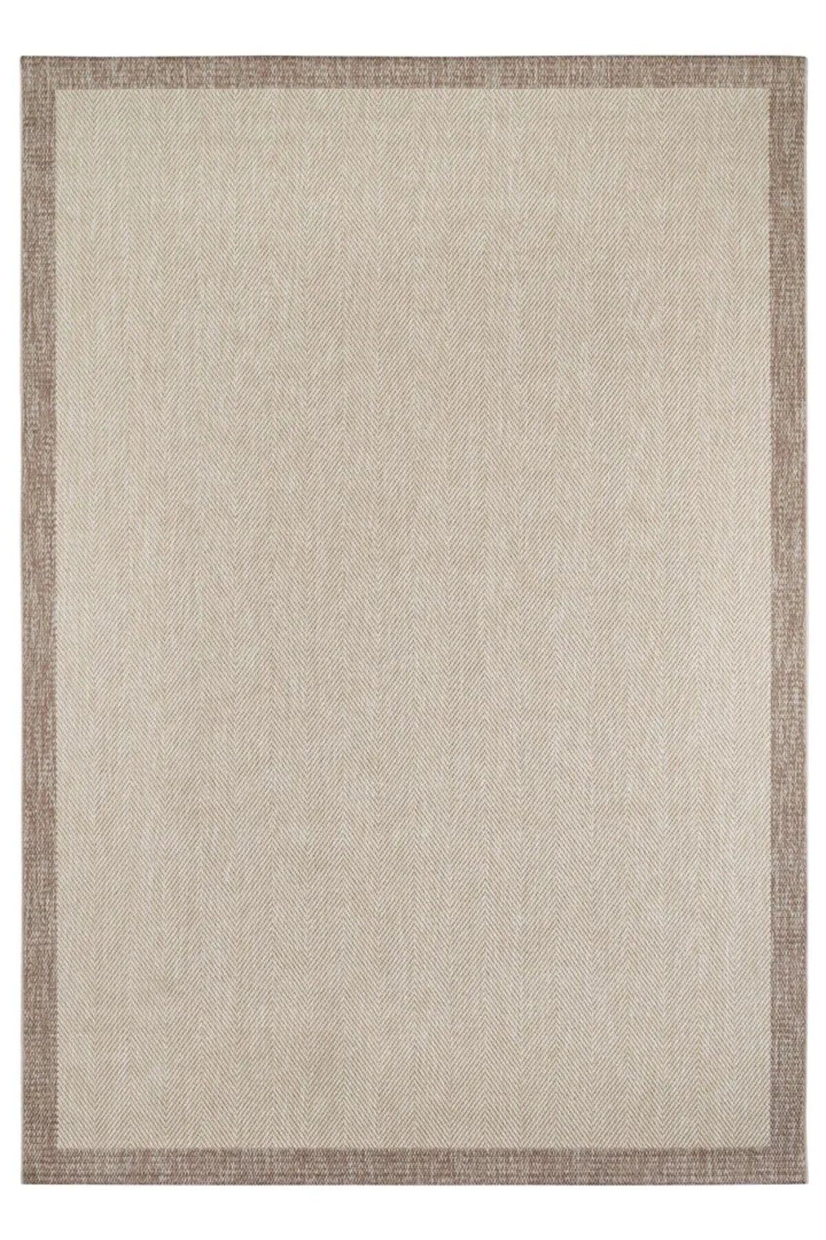 Agra Ar02 Sisal Hav Toz Vermez Kolay Silinebilir Dikdörtgen Sisal Halı Antre Balkon Mutfak Silinebilir Sisal Kilim Vizon Çerçeveli Bej Sisal Halı