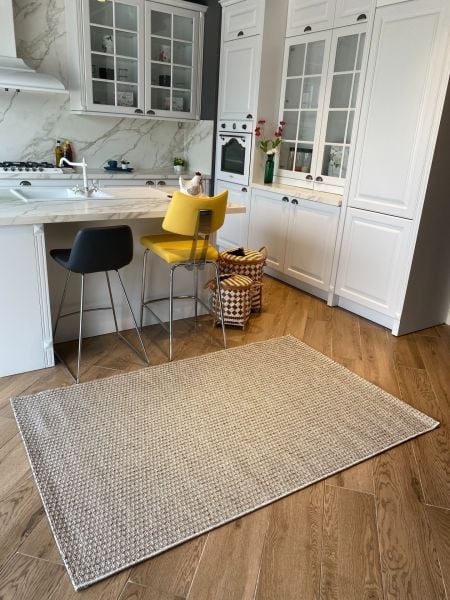 Seyran Halı Bombay 666 Gri Hasır Dokulu Modern Dokuma Taban Hav Toz Vermez Halı