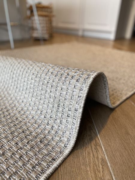 Seyran Halı Bombay 666 Gri Hasır Dokulu Modern Dokuma Taban Hav Toz Vermez Halı