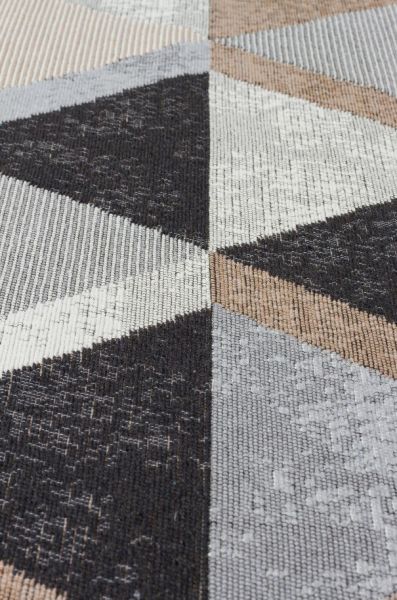 Eko Halı Arya AR 10 Beige Black Çift Taraflı Yıkanabilir Multi Kilim Hav Toz Vermez Yolluk Mutfak Halısı