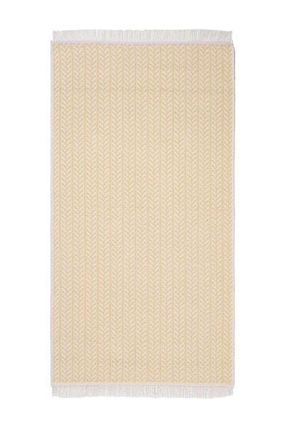 Cotto 80x150cm %100 Pamuk Çift Taraflı Çamaşır Makinesinde Yıkanabilir Saçaklı Kilim Sarı