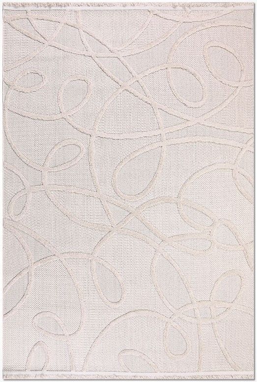 Crea Halı Fox FC02K Krem Kabartmalı Modern Salon Halısı Mutfak Halısı Dekoratif Koridor Halısı My Crea Home