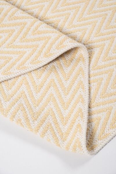 Cotto 80x150cm %100 Pamuk Çift Taraflı Çamaşır Makinesinde Yıkanabilir Saçaklı Kilim Sarı