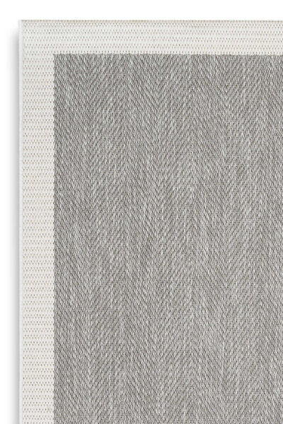 Agra Ar03 Sisal Hav Toz Vermez Kolay Silinebilir Dikdörtgen Sisal Halı Antre Balkon Mutfak Silinebilir Sisal Kilim Beyaz Çerçeveli Gri Sisal Halı