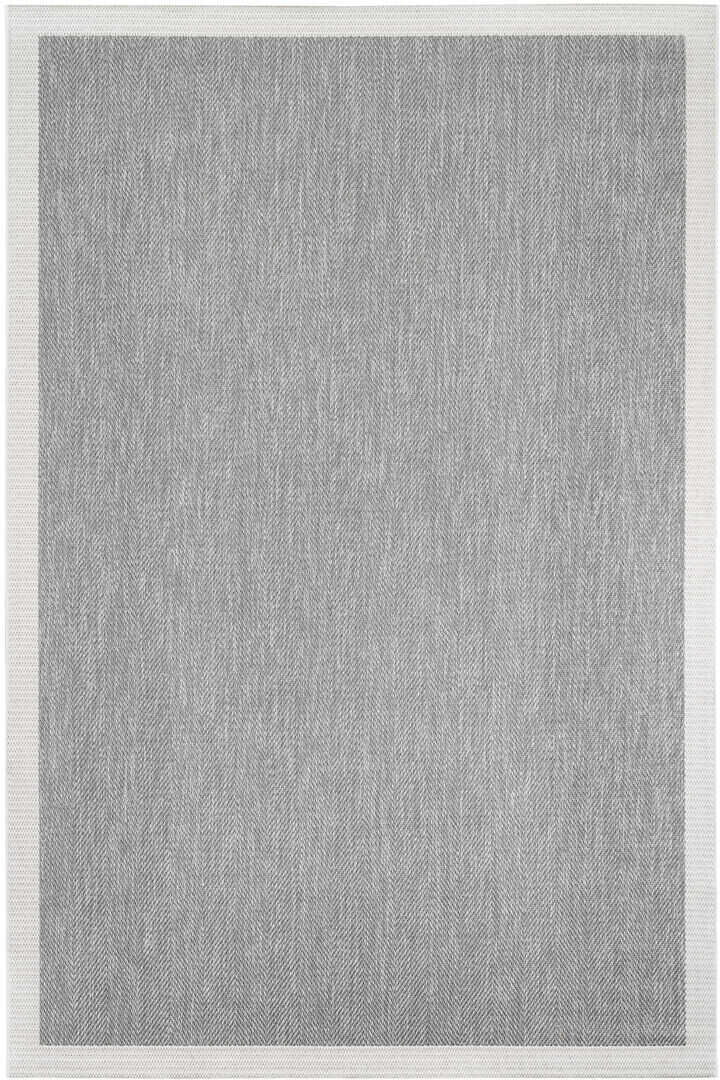Agra Ar03 Sisal Hav Toz Vermez Kolay Silinebilir Dikdörtgen Sisal Halı Antre Balkon Mutfak Silinebilir Sisal Kilim Beyaz Çerçeveli Gri Sisal Halı