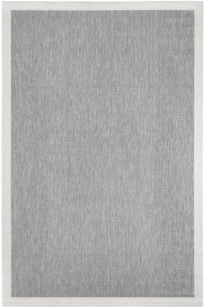 Agra Ar03 Sisal Hav Toz Vermez Kolay Silinebilir Dikdörtgen Sisal Halı Antre Balkon Mutfak Silinebilir Sisal Kilim Beyaz Çerçeveli Gri Sisal Halı