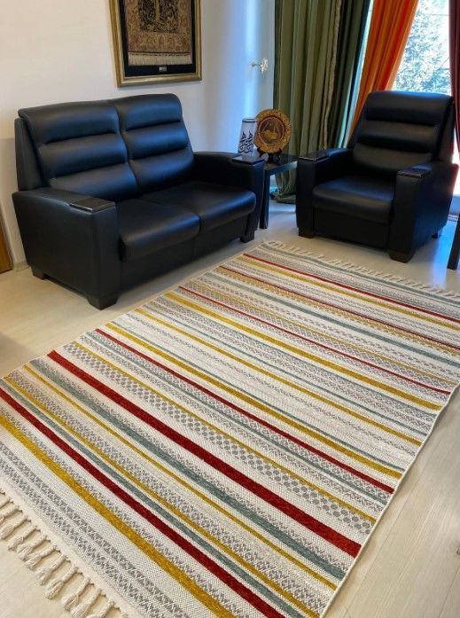 Reform Halı 4803 Meridyen Multi Bukle Kabartmalı Örgü Saçaklı Modern Salon Halısı Koridor Hol Halı Yolluk