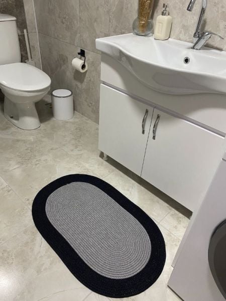 Halımax Milda Jüt Tekli Banyo Paspası Çift Taraflı Kaymaz Yıkanabilir Banyo Paspas Takımı