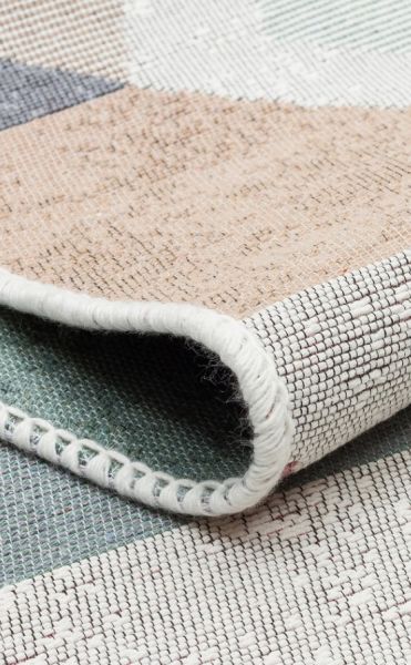 Eko Halı Arya AR 10 Blue Pink Çift Taraflı Yıkanabilir Multi Kilim Hav Toz Vermez Yolluk Mutfak Halısı