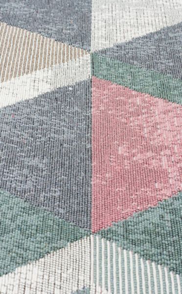Eko Halı Arya AR 10 Blue Pink Çift Taraflı Yıkanabilir Multi Kilim Hav Toz Vermez Yolluk Mutfak Halısı