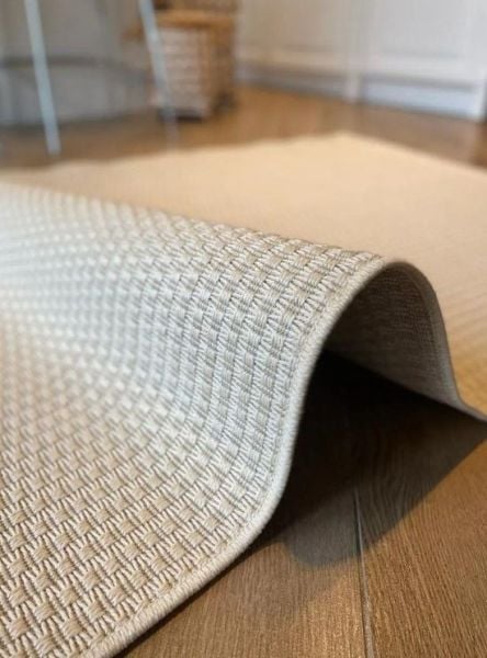 Seyran Halı Bombay 666 Krem Hasır Dokulu Modern Dokuma Taban Hav Toz Vermez Halı