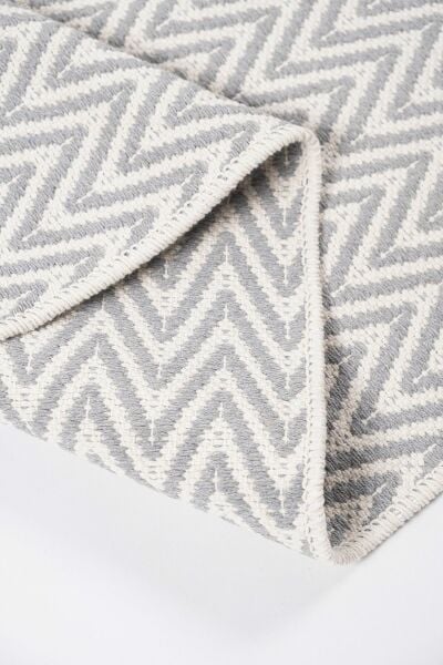 Cotto 80x150cm %100 Pamuk Çift Taraflı Çamaşır Makinesinde Yıkanabilir Saçaklı Kilim Gri
