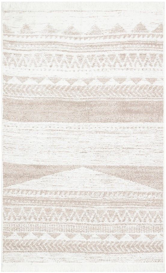 Eko Halı Arya AR 06 Natural Çift Taraflı Yıkanabilir Krem Kilim Hav Toz Vermez Yolluk Mutfak Halısı